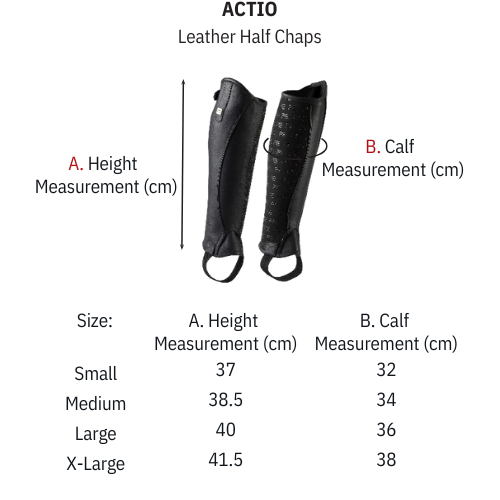 Actio Leather Half Chaps Black