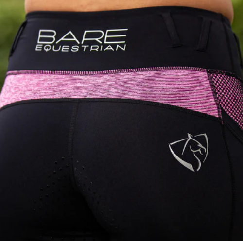 BARE Babes Performance Riding Tights - NEON PINK