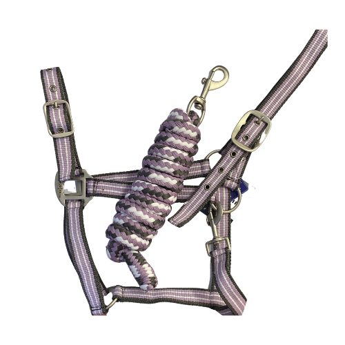 Eureka Halter and Lead Set - Grey, Lavender and White