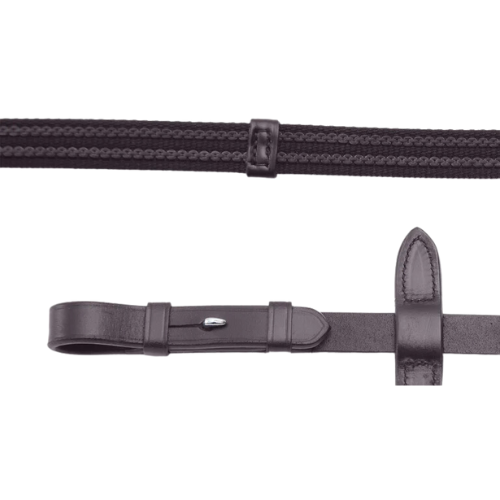 Domenico Web and Rubber Grip Reins Brown