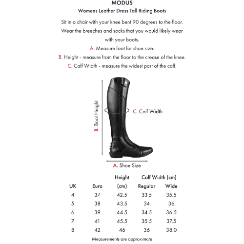 Modus Womens Leather Dress Tall Riding Boots Black