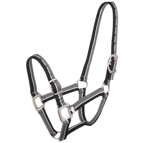 Striped Halter Black/Grey PONY