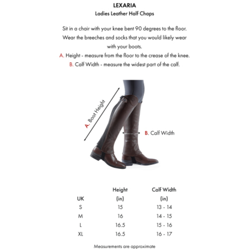 Lexaria Ladies Leather Half Chaps