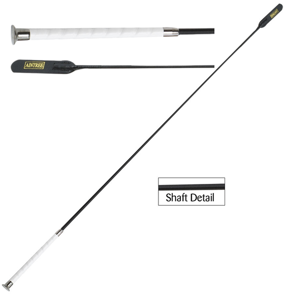 Dressage Whip - Leather Flapper Black