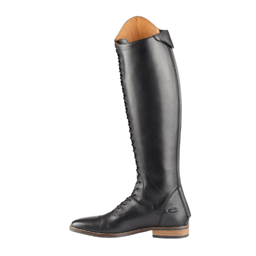 Maurizia Ladies Lace Front Tall Leather Riding Boot Black