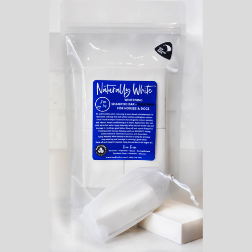 NATURALLY WHITE- Bulk pack of 4 bars with FREE soap bag