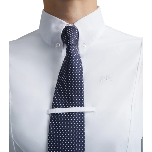 Tessa Ladies Long Sleeve Tie Shirt White
