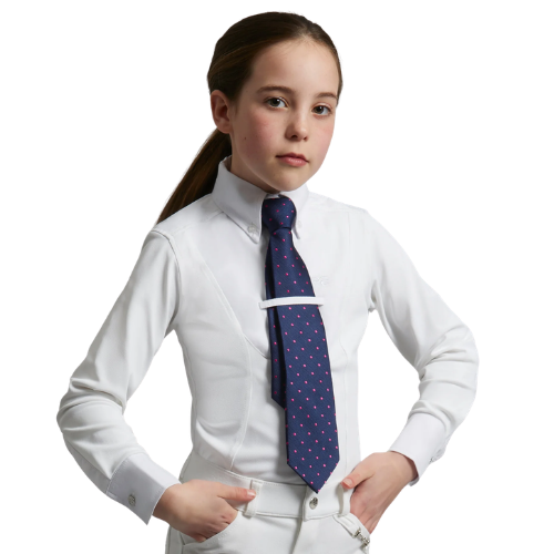 Tessa Girls Long Sleeve Show Shirt White