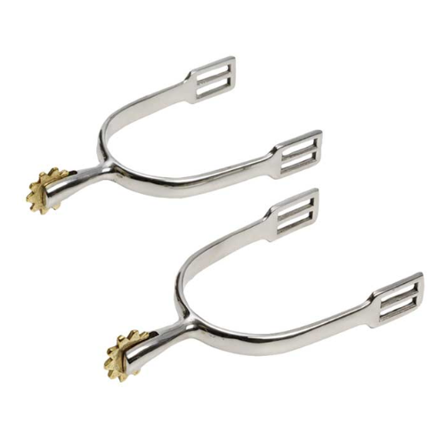 thumbnail image 2 of Prince Of Wales Child Size Spurs With Rounded Shank & Nylon Strap - Silver 2 of 4